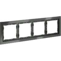 Рамка стеклянная VOLTUM S70 на 4 поста, (титан, стекло)