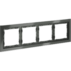 Рамка стеклянная VOLTUM S70 на 4 поста, (титан, стекло)