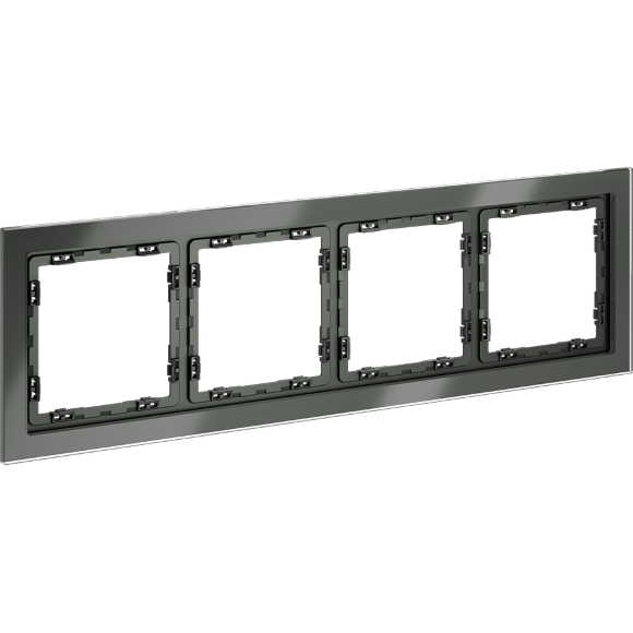 Рамка стеклянная VOLTUM S70 на 4 поста, (титан, стекло)