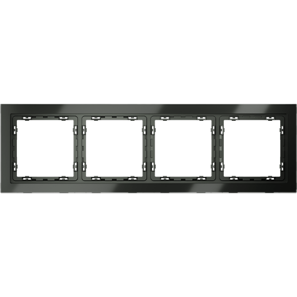 Рамка стеклянная VOLTUM S70 на 4 поста, (титан, стекло)