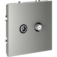 Розетка телевизионная встраиваемая VOLTUM S70 оконечная TV+SAT, (сталь)