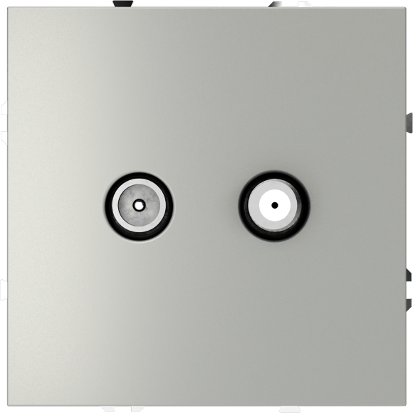 Розетка телевизионная встраиваемая VOLTUM S70 оконечная TV+SAT, (сталь)