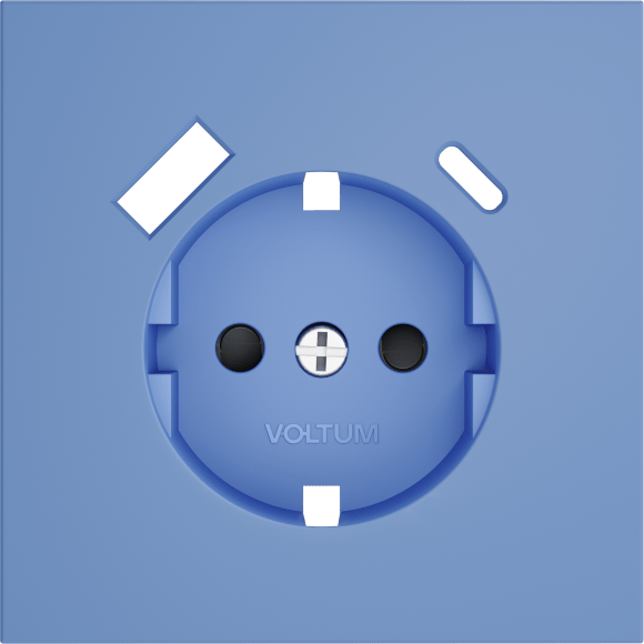 Накладка для розетки с заземлением и защитными шторками, с USB A+C, S70 (деним)