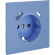 Накладка для розетки с заземлением и защитными шторками, с USB A+C, S70 (деним)