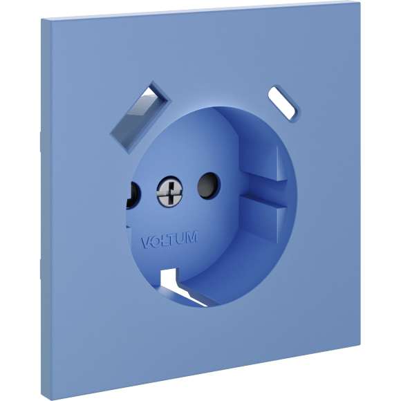 Накладка для розетки с заземлением и защитными шторками, с USB A+C, S70 (деним)