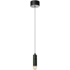 Maytoni Bell MOD534PL-L4B3K1 Светильник подвесной светодиодный, плафон цилиндр из натурального темно-зеленого мрамора и белым матовым рассеивателем, диаметр 40мм, LED 4Вт 3000K 250Лм CRI90 120° IP20 220V