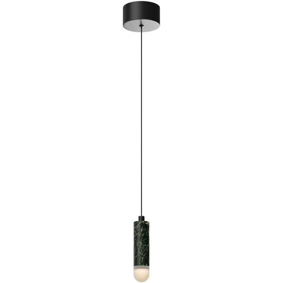 Maytoni Bell MOD534PL-L4B3K1 Светильник подвесной светодиодный, плафон цилиндр из натурального темно-зеленого мрамора и белым матовым рассеивателем, диаметр 40мм, LED 4Вт 3000K 250Лм CRI90 120° IP20 220V
