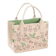 426548 TOMISATO Сумка женская из полиэстера, L400, B260, H300, бежевый, зеленый, пластиковая арматура 426548 TOMISATO Сумка женская из полиэстера, L400, B260, H300, бежевый, зеленый, пластиковая арматура