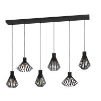390126 BASIDANO Люстра потолочная с шестью лампами E27, черный, металл