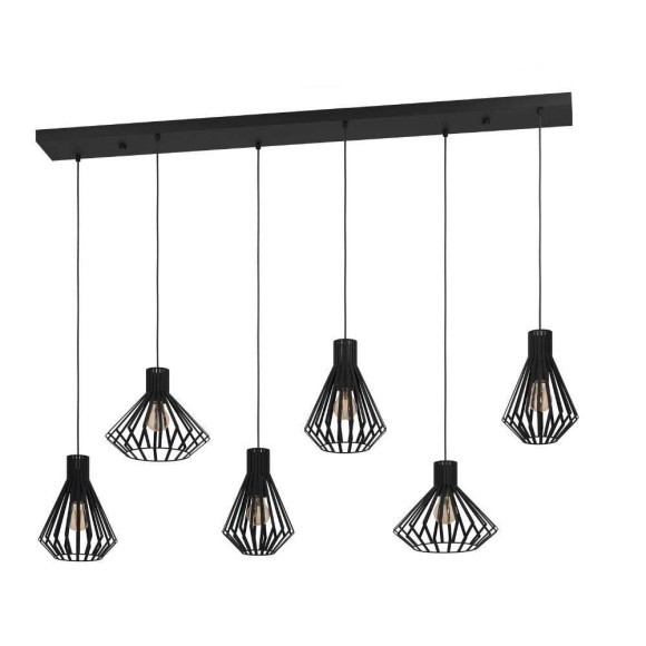 390126 BASIDANO Люстра потолочная с шестью лампами E27, черный, металл