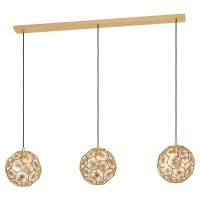 39757 SKOURA Подвесной светильник с тремя лампами E27, 180Вт, винтаж, латунь