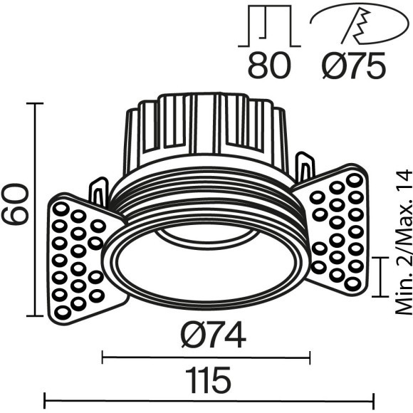 Встраиваемый светильник Technical DL058-12W3K-TRS-BS