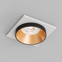 DK2402-GD Встраиваемый светильник, IP 20, 50 Вт, GU10, черный/золотой, алюминий