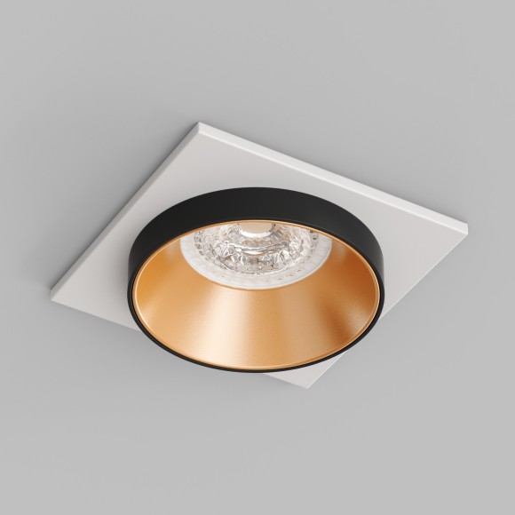 DK2402-GD Встраиваемый светильник, IP 20, 50 Вт, GU10, черный/золотой, алюминий