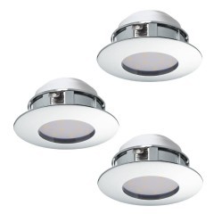95822 Комплект светодиодных встраиваемых светильников PINEDA, 3х6W(LED), ?78, IP44, пластик, хром 95822 Комплект светодиодных встраиваемых светильников PINEDA, 3х6W(LED), ?78, IP44, пластик, хром