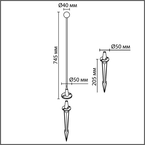  Уличный светильник IP65 LED 1W Odeon Light NOTTE 7123/1GL