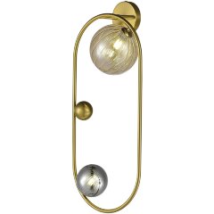 SL1515.301.02 Светильник настенный ST-Luce Латунь/Янтарный,Дымчатый G9 2*5W 4000K SPHERE SL1515.301.02 Светильник настенный ST-Luce Латунь/Янтарный,Дымчатый G9 2*5W 4000K SPHERE