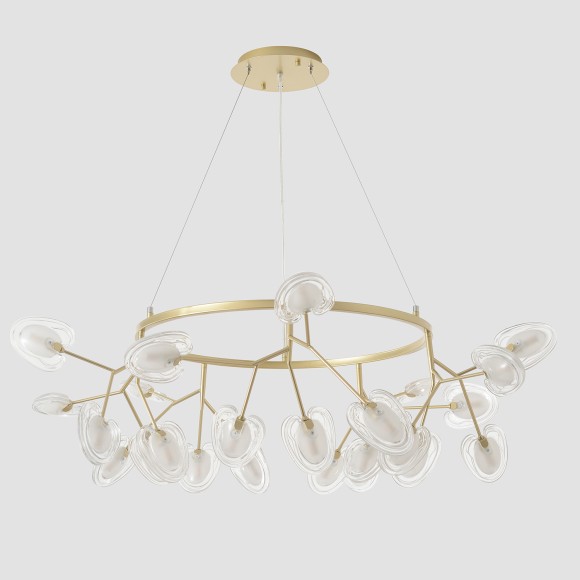 SOLE SP25 GOLD 3021/225 Crystal Lux SOLE Подвесной светильник золотой с прозрачными и белыми стеклянными плафонами, 25 x G4 до 3 Вт