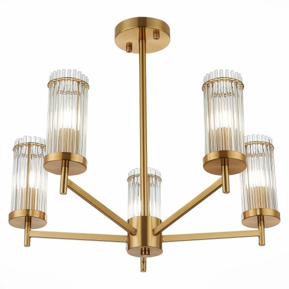 SL1233.302.05 Люстра потолочная ST-Luce Латунь/Прозрачный E14 5*60W BITONTO SL1233.302.05 Люстра потолочная ST-Luce Латунь/Прозрачный E14 5*60W BITONTO