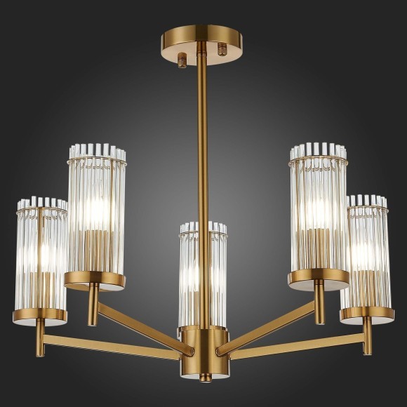 SL1233.302.05 Люстра потолочная ST-Luce Латунь/Прозрачный E14 5*60W BITONTO SL1233.302.05 Люстра потолочная ST-Luce Латунь/Прозрачный E14 5*60W BITONTO