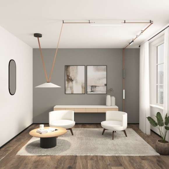 DK5668-WH+BK Светодиодный SMART светильник для трека-ремня серии Denkirs Belty 48V, 24W, RA90, 120°, 2700-6500K