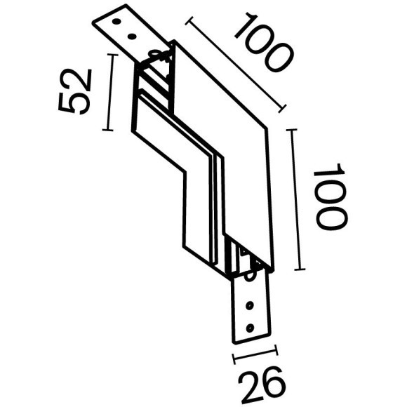 Угловой коннектор вертикальный для накладных шинопроводов Maytoni Exility TRA034ICL-41W