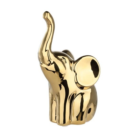 429502 Фигурка Слон BENANGIN, L85, B105, H200, керамика, золотой