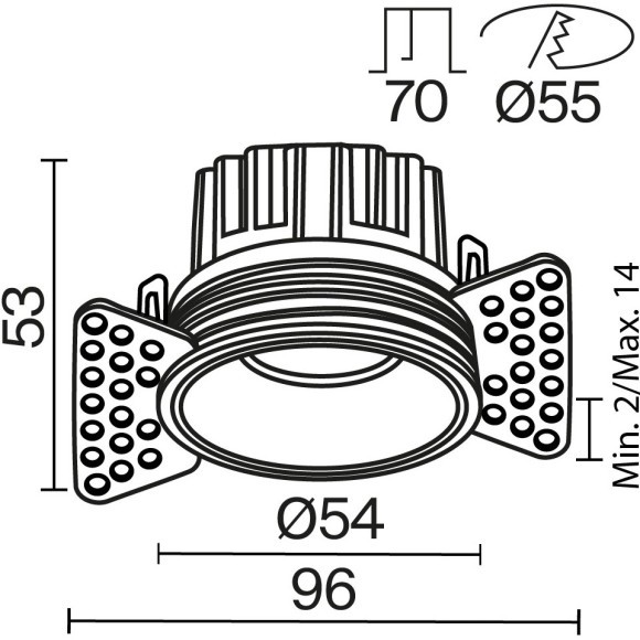 Встраиваемый светильник Technical DL058-7W3K-TRS-W