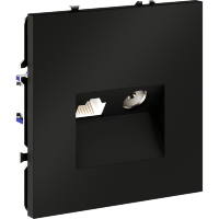 Розетка телевизионная встраиваемая VOLTUM S70 TV+RJ45 кат. 6, (черный матовый)