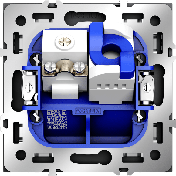 Розетка телевизионная встраиваемая VOLTUM S70 TV+RJ45 кат. 6, (черный матовый)