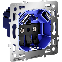 Механизм розетки с заземлением и защитными шторками 16А, с USB A+C, S70