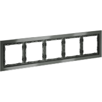 Рамка стеклянная VOLTUM S70 на 5 постов, (титан, стекло)