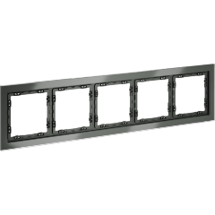 Рамка стеклянная VOLTUM S70 на 5 постов, (титан, стекло)