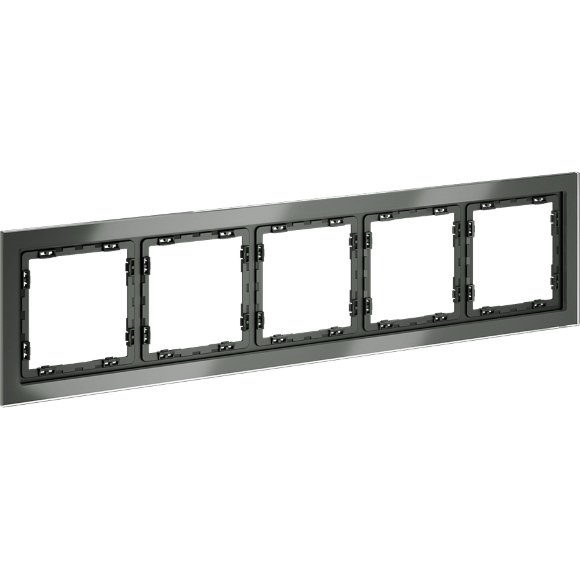 Рамка стеклянная VOLTUM S70 на 5 постов, (титан, стекло)