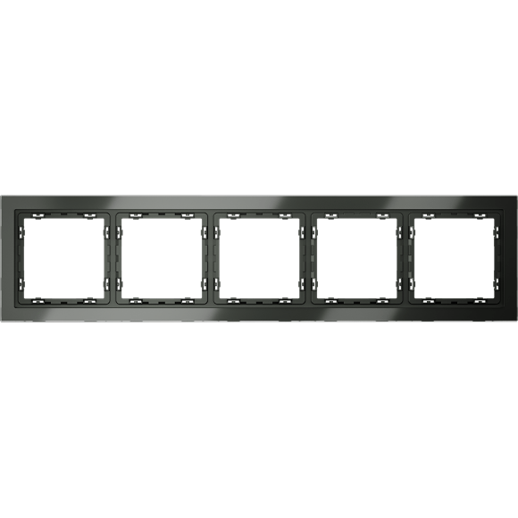 Рамка стеклянная VOLTUM S70 на 5 постов, (титан, стекло)