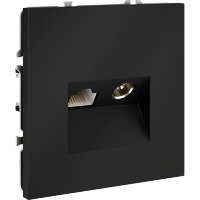 Розетка телевизионная встраиваемая VOLTUM S70 TV+RJ45 кат. 6, (графит)