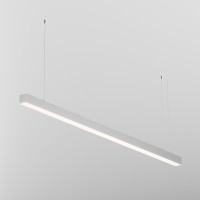Maytoni Technical LL312021 Подвесной линейный LED-светильник длиной 1.5 м, SMD 2835, 30Вт, 3000К, 2400Лм, CRI90, 120°, 220V, IP33, белый алюминий, рассеиватель белый матовый, 1500x50x50 мм, комплектация: профиль, рассеиватель, лента, тросы 2м, блок питани