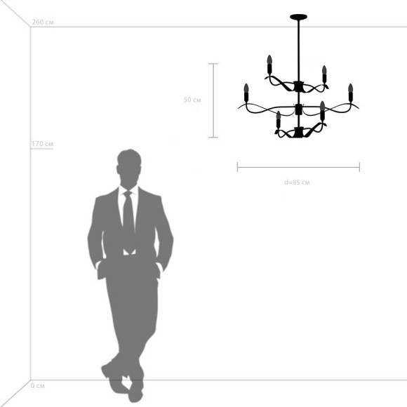 Люстра на штанге Lightstar 733267 Ragno под лампы 6xE14 240W