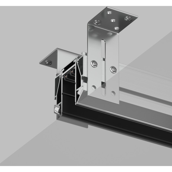 Профиль для монтажа накл. шинопроводов в гарпунный нат. потолок Smart 220V Denkirs TR3044-AL