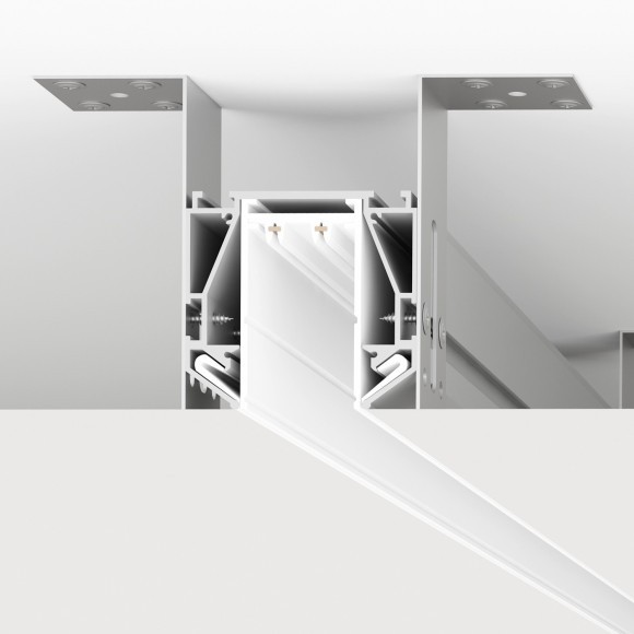 Профиль для монтажа накл. шинопроводов в гарпунный нат. потолок Smart 220V Denkirs TR3044-AL