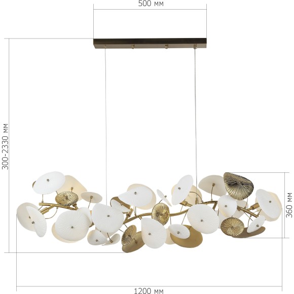 SL1518.303.08 Светильник подвесной ST-Luce Латунь/Белый G9 8*5W 4000K DAHLIA