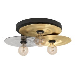 44027 LINTMILL Потолочная люстра с 3 лампами E27, 120Вт, сталь, брашированная латунь, серое стекло 44027 LINTMILL Потолочная люстра с 3 лампами E27, 120Вт, сталь, брашированная латунь, серое стекло