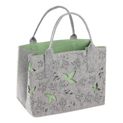 426549 TOMISATO Сумка женская серая, зеленая арматура, 100% полиэстер, L400 B260 H300 426549 TOMISATO Сумка женская серая, зеленая арматура, 100% полиэстер, L400 B260 H300