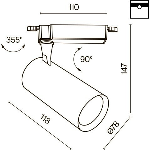 Однофазный двужильный светодиодный трековый светильник Maytoni Unity TR003-1-10W3K-S-B Vuoro 3000К 850Лм CRI90+ 24° 10Вт Однофазный двужильный светодиодный трековый светильник Maytoni Unity TR003-1-10W3K-S-B Vuoro 3000К 850Лм CRI90+ 24° 10Вт