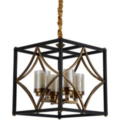 Подвесная люстра Lumina Deco Quadrato LDP 1223-4 BK+MD Подвесная люстра Lumina Deco Quadrato LDP 1223-4 BK+MD