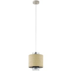 43393 Подвес MEDIOUNA, 1х40W(E27), Ø230, H1100, сталь, бежевый/стекло с напыл., золото, коричневый