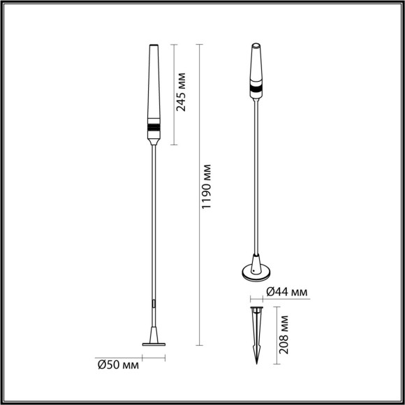 Ландшафтный светильник 1190мм IP65 LED 4W 3000K 24V Odeon Light CANNA (нужен драйвер 357781/357782) 7020/4GB Ландшафтный светильник 1190мм IP65 LED 4W 3000K 24V Odeon Light CANNA (нужен драйвер 357781/357782) 7020/4GB