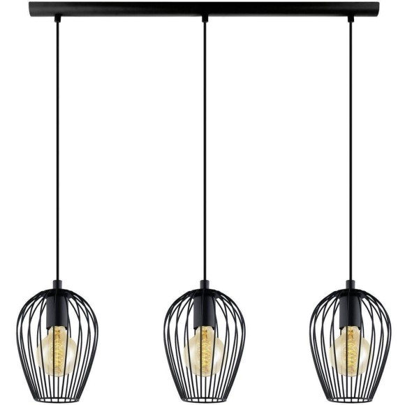 49478 Подвес NEWTOWN, 3x60W (E27), L700, H1100, сталь, черный