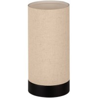900861 Настольная лампа FENIGLIA, 1X40W (E27), H255, сталь, черный / текстиль, лен, бежевый