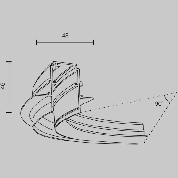 Радиусный коннектор для шинопроводов в ГКЛ 12.5мм Maytoni Exility TRA044-angle.12W Радиусный коннектор для шинопроводов в ГКЛ 12.5мм Maytoni Exility TRA044-angle.12W